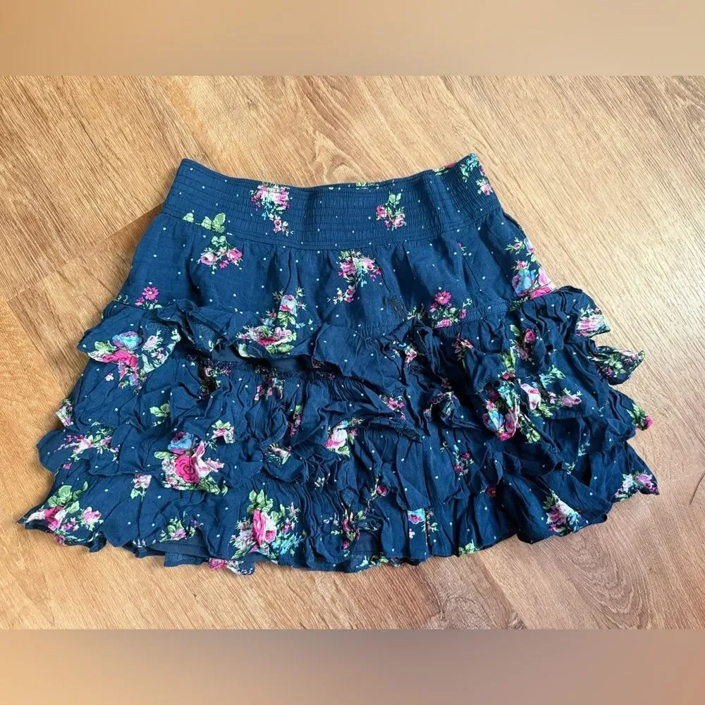 Abercrombie & Fitch Floral Ruffle Skirt Mini Skirt Womens size XS